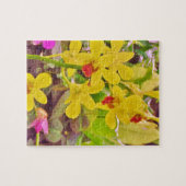 Schöne gelbe Herbstorchideen Puzzle (Horizontal)