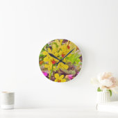 Schöne gelbe Herbstorchideen Runde Wanduhr (Zuhause)