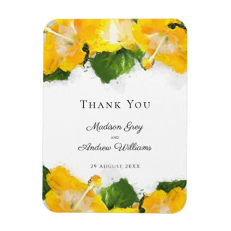 Schöne Gelbe Hibiskus Blume Art danke Magnet