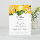 Schöne Gelbe Hibiskus Blume Art Wedding Invit Einladung (Stehend Vorderseite)
