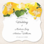 Schöne Gelbe Hibiskus Blume Art Wedding Untersetzer (Vorderseite)