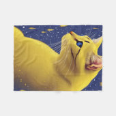 Schöne Gelbe Katze mit blauen Augen Fleecedecke (Vorderseite (Horizontal))