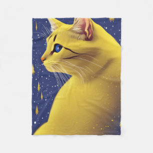 Schöne Gelbe Katze mit blauen Augen Fleecedecke