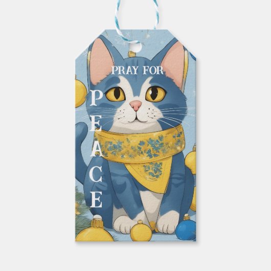 Schöne Gelbe Katze mit blauen Augen - ukraine Geschenkanhänger (Vorderseite)