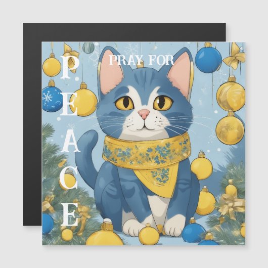 Schöne Gelbe Katze mit blauen Augen - ukraine Magnetkarte (Vorne/Hinten)