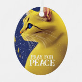 Schöne Gelbe Katze mit blauen Augen - ukraine Ornament Aus Metall (Vorderseite)