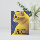 Schöne Gelbe Katze mit blauen Augen - ukraine Postkarte (Stehend Vorderseite)