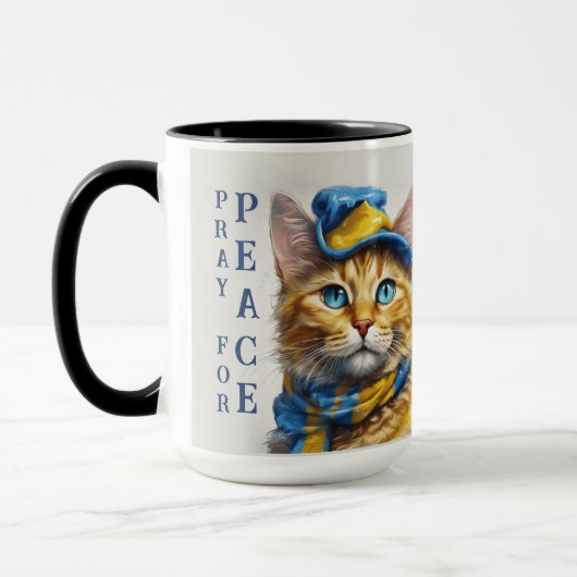 Schöne Gelbe Katze mit blauen Augen - ukraine Tasse (Links)