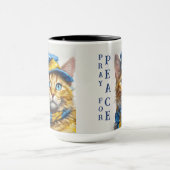 Schöne Gelbe Katze mit blauen Augen - ukraine Tasse (Zentrum)