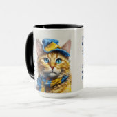 Schöne Gelbe Katze mit blauen Augen - ukraine Tasse (Vorderseite Links)
