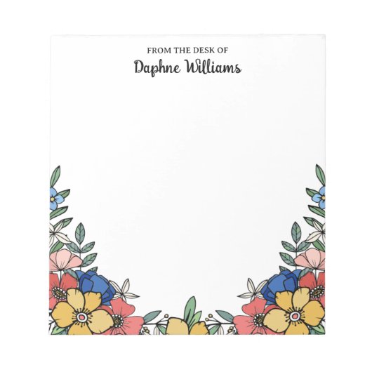 Schöne gelbe Korallenblume vom Schreibtisch aus Notizblock (Vorderseite)