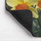 Schöne, gelbe, orangefarbene Blume Mousepad (Ecke)