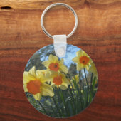Schöne, gelbe, orangefarbene Blume Schlüsselanhänger (Vorderseite)