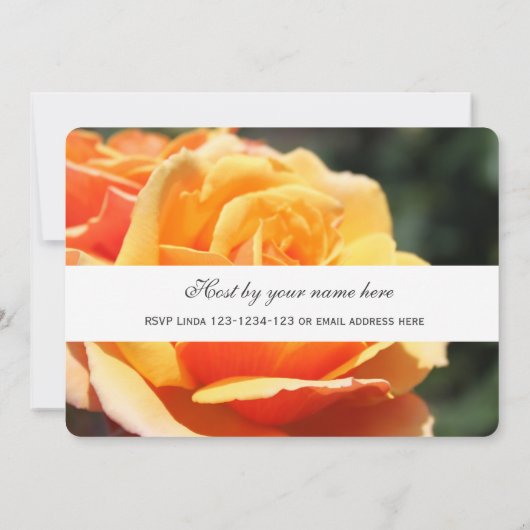 Schöne gelbe Rosa Blume alle Party Einladungen (Rückseite)