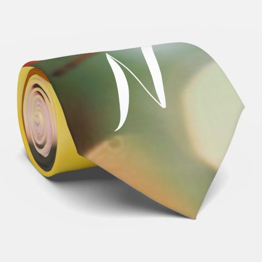 schöne gelbe Rosa Blume Monogramm Kleid Krawatte. Krawatte (Gerollt)