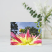 Schöne Gelbe Rosa Dahlia DIY Postkarte (Stehend Vorderseite)