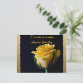 Schöne Gelbe Rose auf der Black Friendship Postcar Postkarte (Stehend Vorderseite)