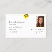 Schöne Gelbe Rose auf Lila Initial-Foto Visitenkarte (Rückseite)