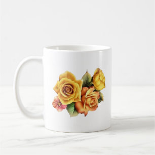 Schöne Gelbe Rose Blume Bouquet-74878 Kaffeetasse