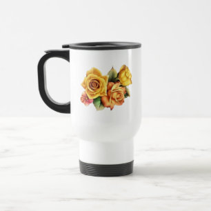 Schöne Gelbe Rose Blume Bouquet-74878 Reisebecher