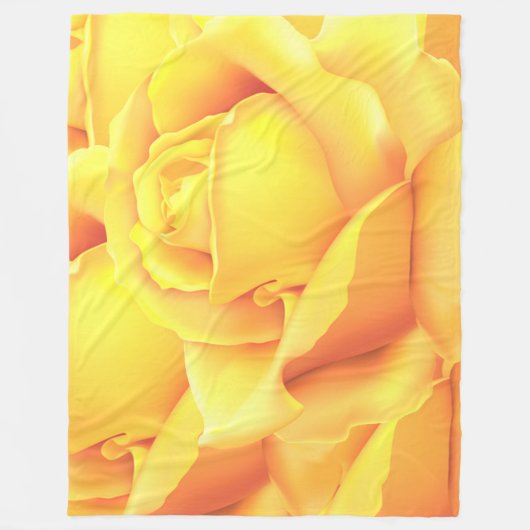 Schöne Gelbe Rose Fleecedecke (Vorderseite)