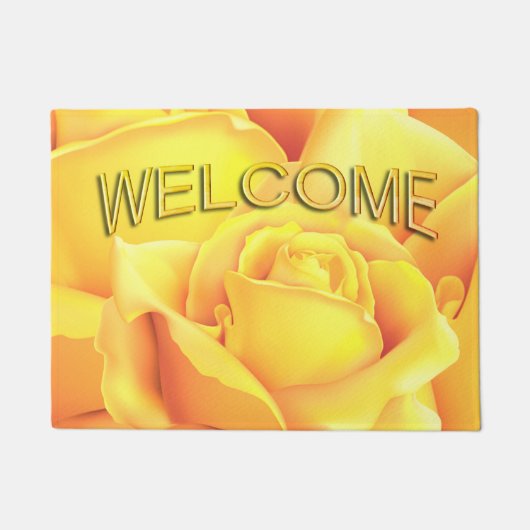 Schöne Gelbe Rose Fußmatte (Vorderseite)