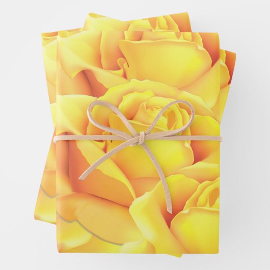 Schöne Gelbe Rose Geschenkpapier Set (Beispiel)