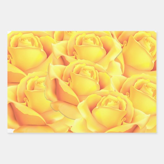 Schöne Gelbe Rose Geschenkpapier Set (Vorderseite)