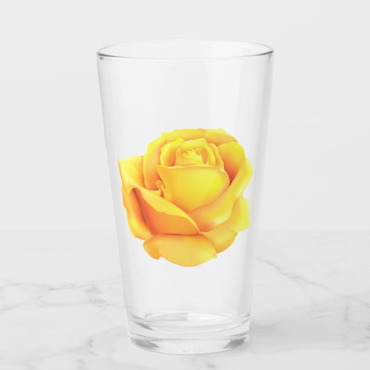 Schöne Gelbe Rose Glas (Vorderseite)