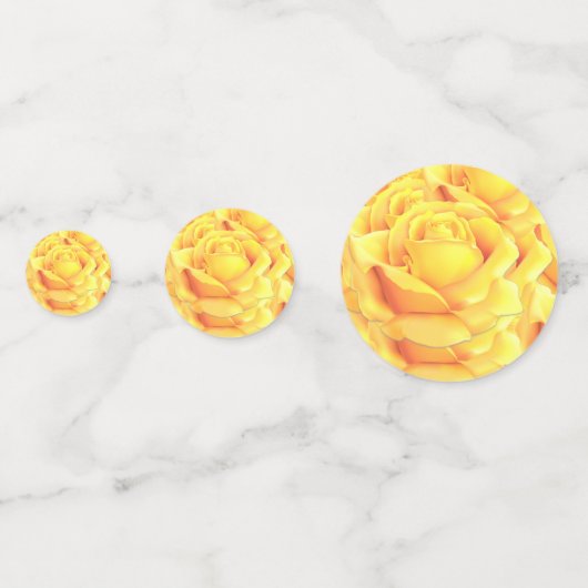 Schöne Gelbe Rose Konfetti (Vorderseiten)