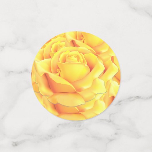 Schöne Gelbe Rose Konfetti (Klein Vorderseite)