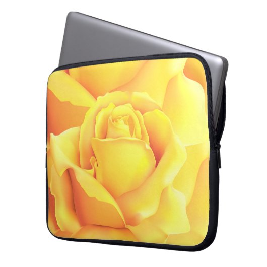 Schöne Gelbe Rose Laptopschutzhülle (Vorderseite Links)