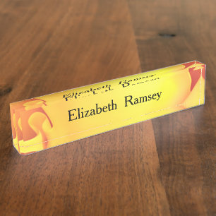 Schöne gelbe Rose Namensplakette