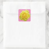 Schöne gelbe Rose Quadratischer Aufkleber (Tasche)