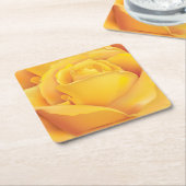 Schöne gelbe Rose Rechteckiger Pappuntersetzer (angewinkelt)