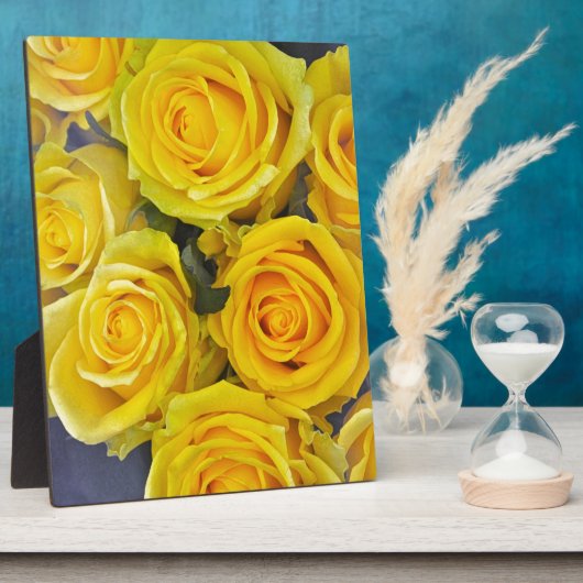 Schöne gelbe Rosen Fotoplatte (Seite)