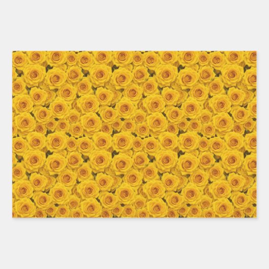 Schöne Gelbe Rosen Geschenkpapier Set (Vorderseite 3)