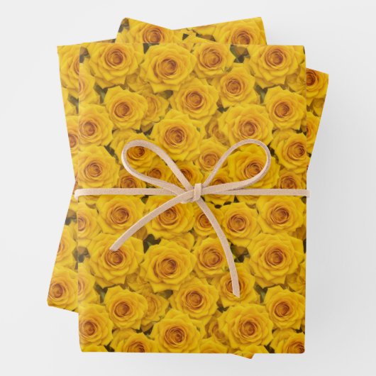 Schöne Gelbe Rosen Geschenkpapier Set (Beispiel)