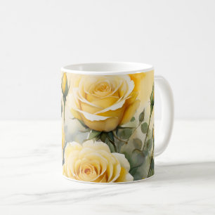 Schöne Gelbe Rosen Kaffeetasse