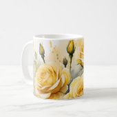 Schöne Gelbe Rosen Kaffeetasse (Vorderseite Links)