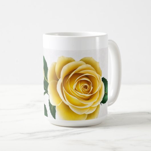 Schöne Gelbe Rosen Kaffeetasse (VorderseiteRechts)