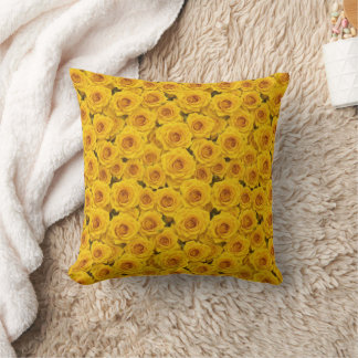Schöne Gelbe Rosen Kissen