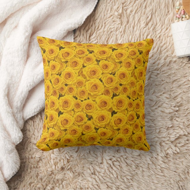 Schöne Gelbe Rosen Kissen (Decke)