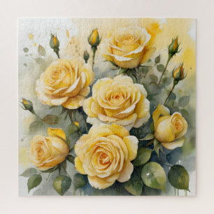 Schöne gelbe Rosen Puzzle