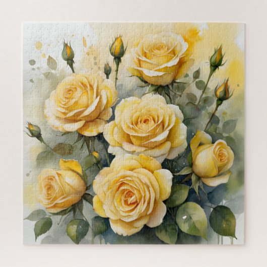 Schöne gelbe Rosen Puzzle (Vertikal)