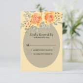 Schöne Gelbe Rosen RSVP Karte (Stehend Vorderseite)