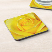 Schöne gelbe Rosenblätter Getränkeuntersetzer (Linke Seite)