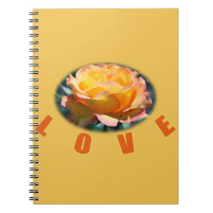 schöne gelbe Rosenblumen-Foto-Kunst-Liebesgeschenk Notizblock