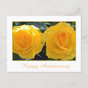 Schöne gelbe Rosenblumen, herzlichen Glückwunsch z Postkarte