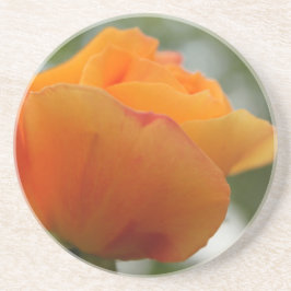 Schöne gelbe Rosenblütenfotografie. Getränkeuntersetzer